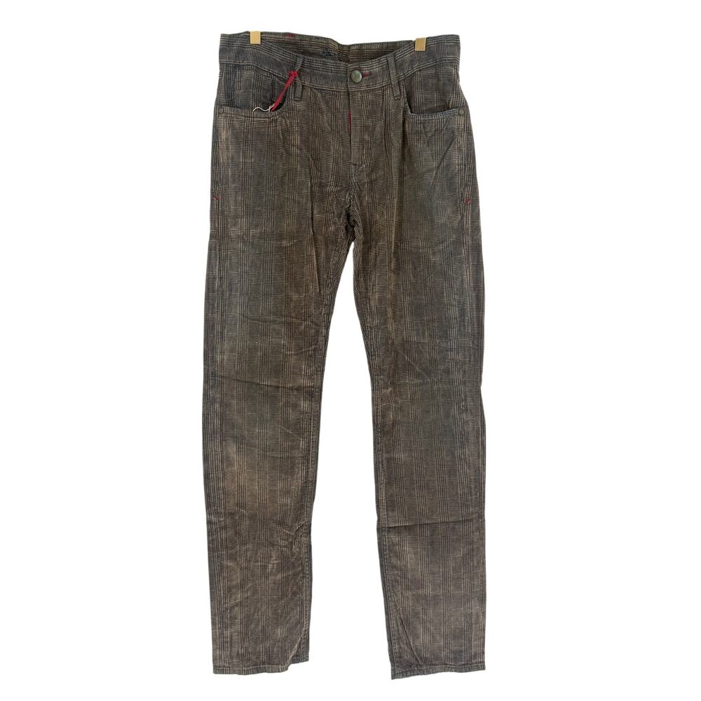 Robert Graham Men's Casual Pants STROUD SLIM JIM Khaki Velour Flocked 32